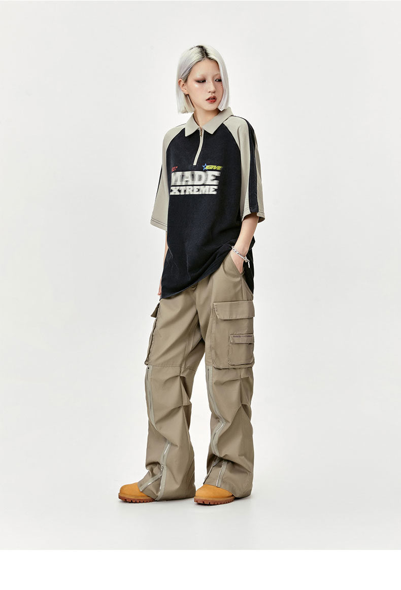 Giles – Retro Contrast Half-Zip Polo