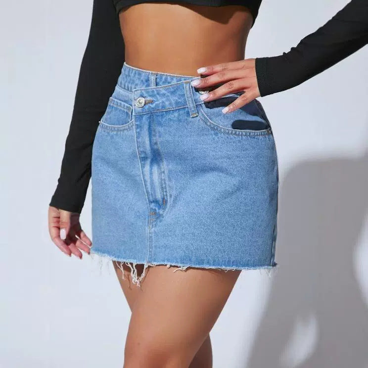 Denise – Irregular Denim Short Skirt