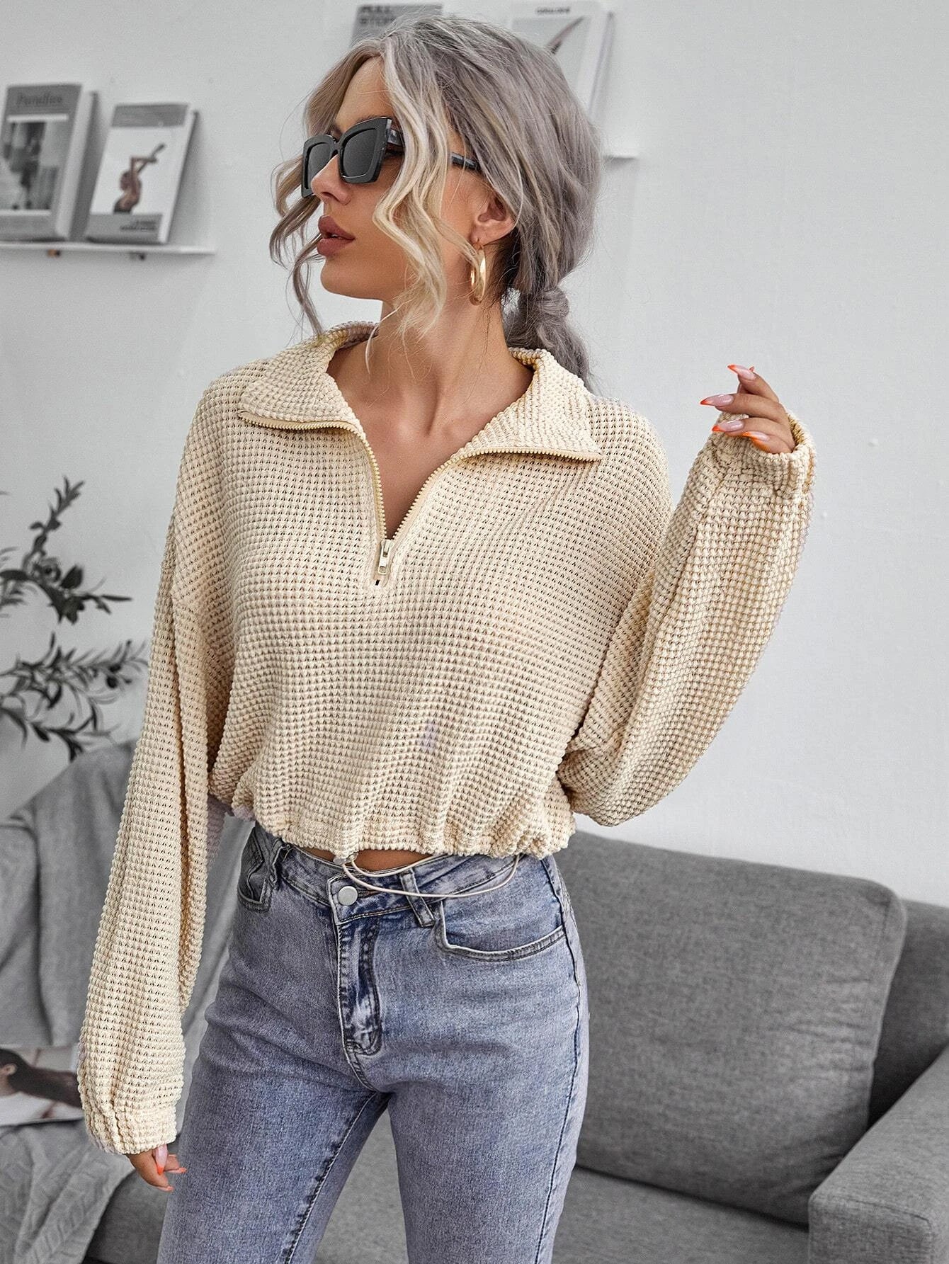 Dean – Zipper Lapel Knit Pullover Polo