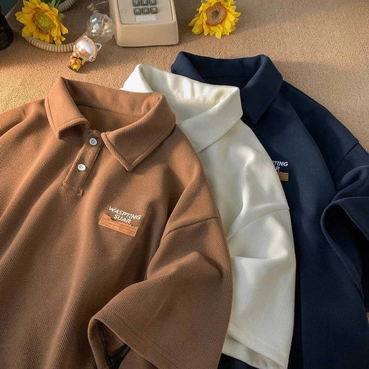 David – Retro Men's Polo Shirt with Dots