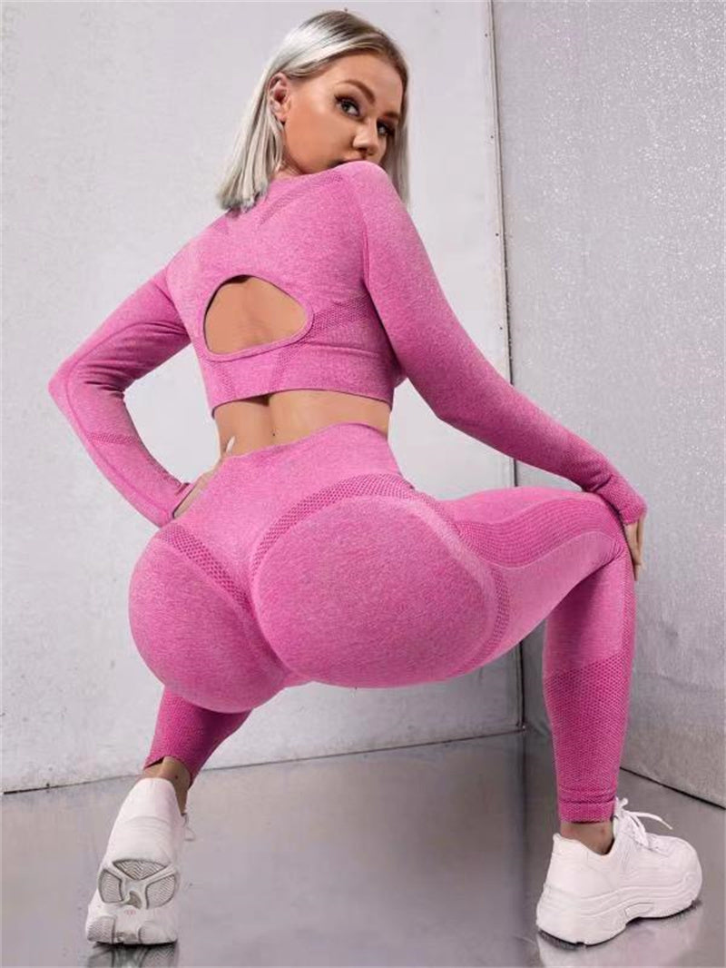 Rachael – Seamless Fitness Set with Hollow Design