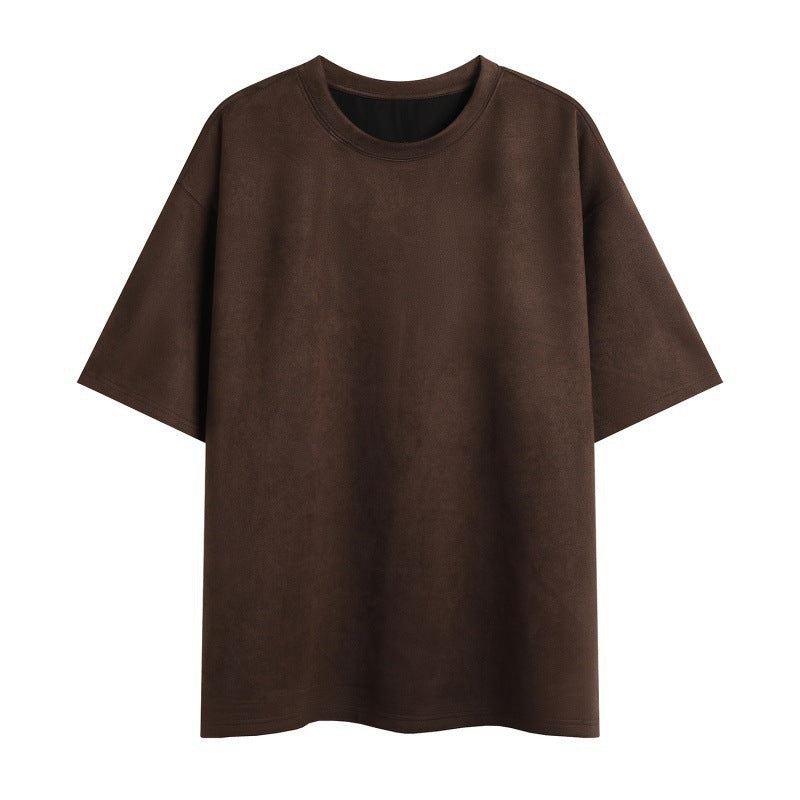 Nigel – Men's Loose Vegan Suede Pullover T-Shirt