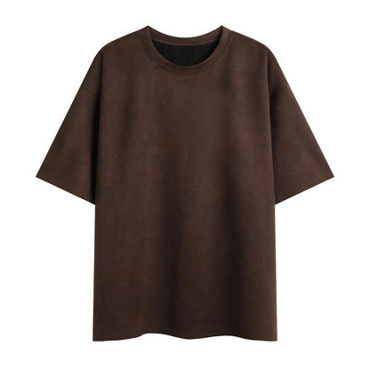 Nigel – Men's Loose Vegan Suede Pullover T-Shirt