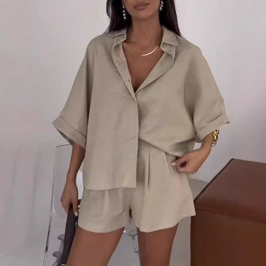 Nicole – Casual Polo Collar Two-Piece Set