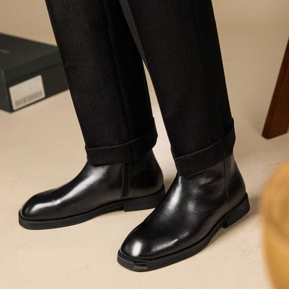 Daniel – Men's Casual Square Toe Vegan Leather High-top Boots