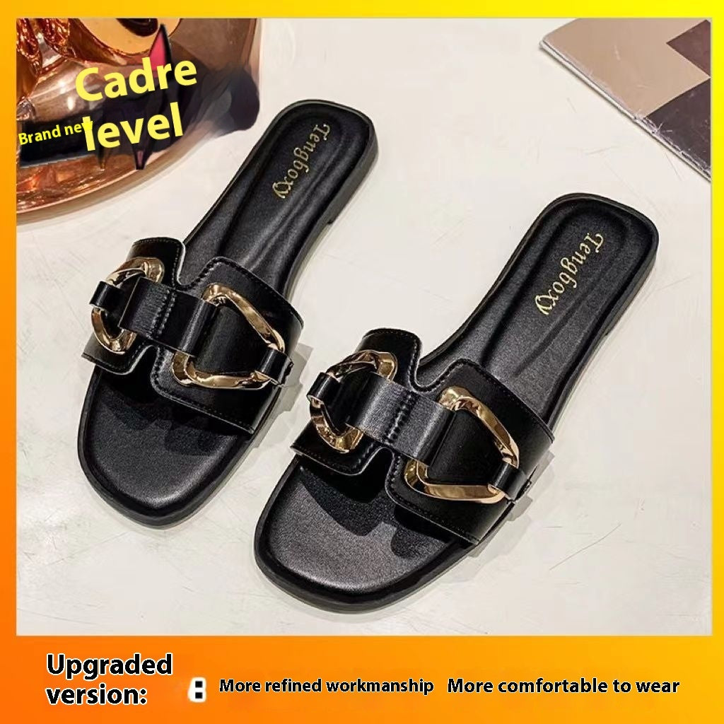 Christina – Flat Summer Slippers in Premium Vegan Leather