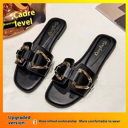 Christina – Flat Summer Slippers in Premium Vegan Leather