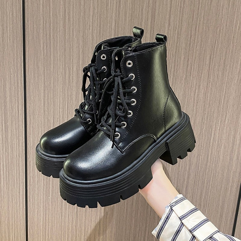 Clara – Retro Platform Height-Increasing Short Boots