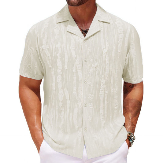 Trevor – Men's Loose Summer Shirt with Cuban Collar