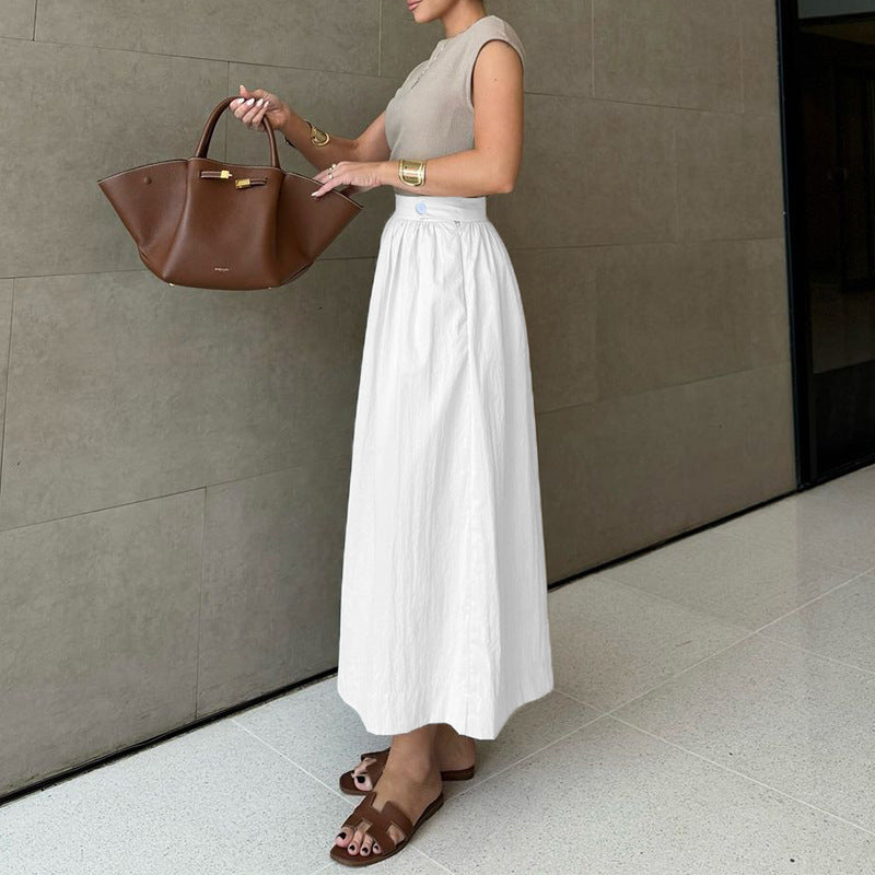 Jenny – All-Match Cotton and Linen Skirt