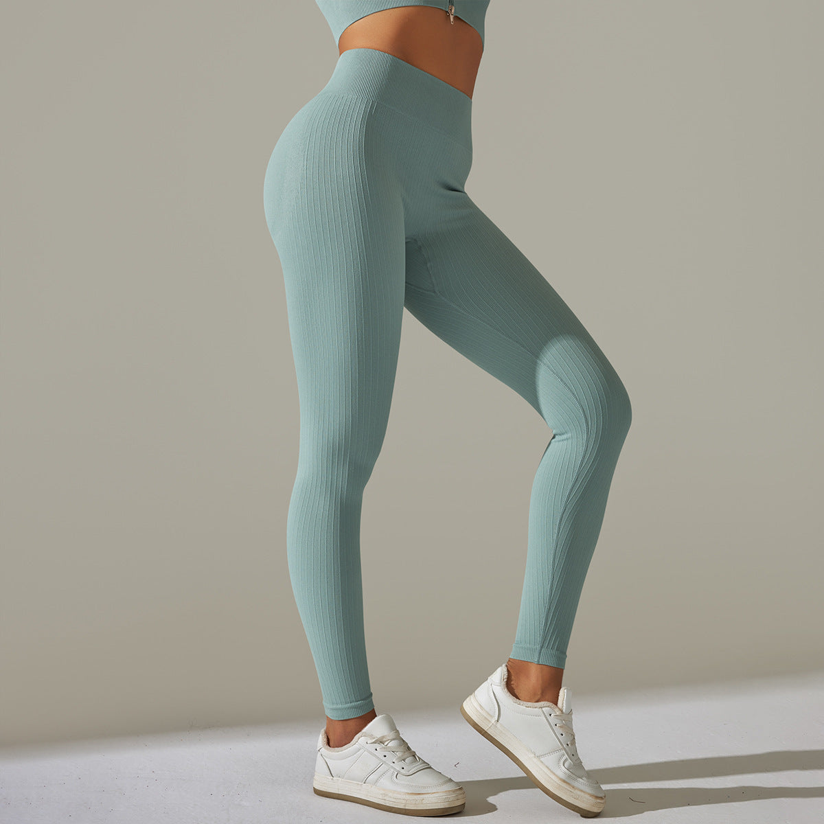 Anna – High Waist Fitness Pants with Stripes