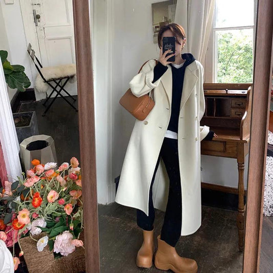 Mandy – Elegant Scarf Collar Woolen Coat