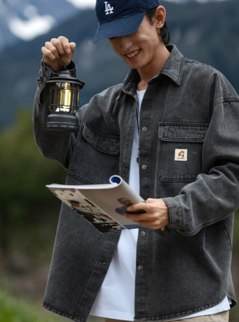Norman – Washed Retro Long Sleeved Shirt