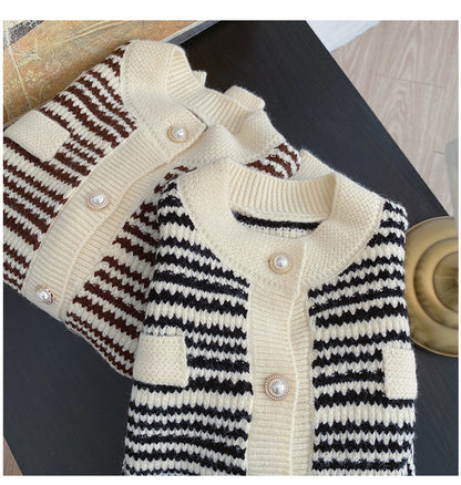 Anna – Striped Korean Cardigan