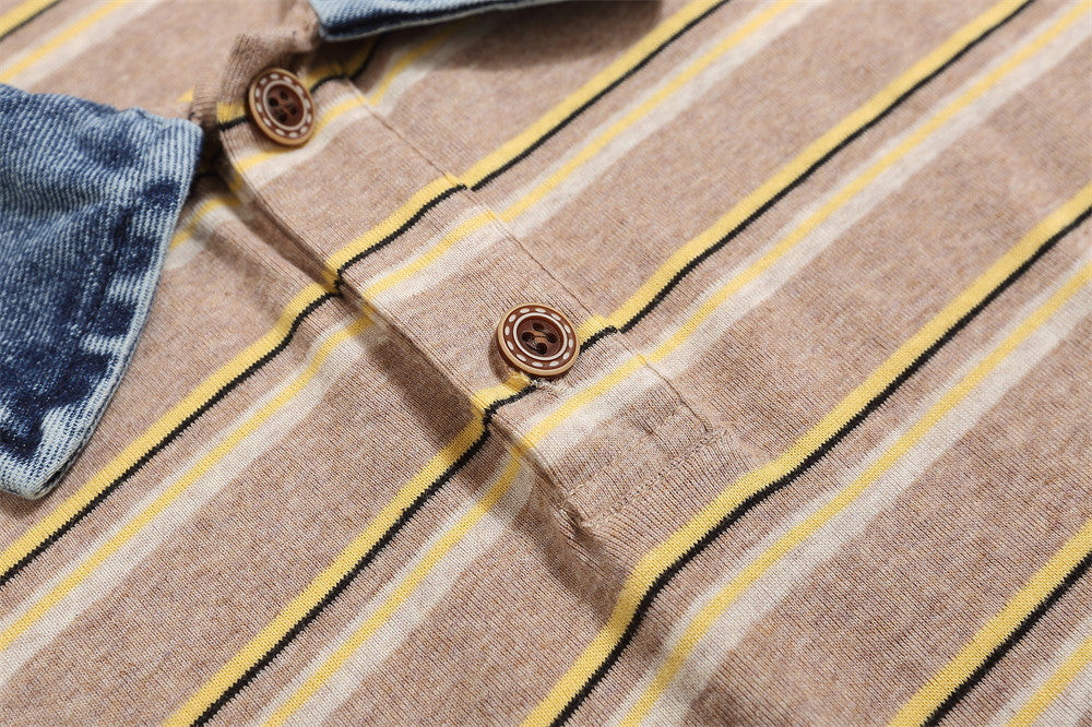 Ray – Vintage Stripe Short-sleeved Polo Shirt