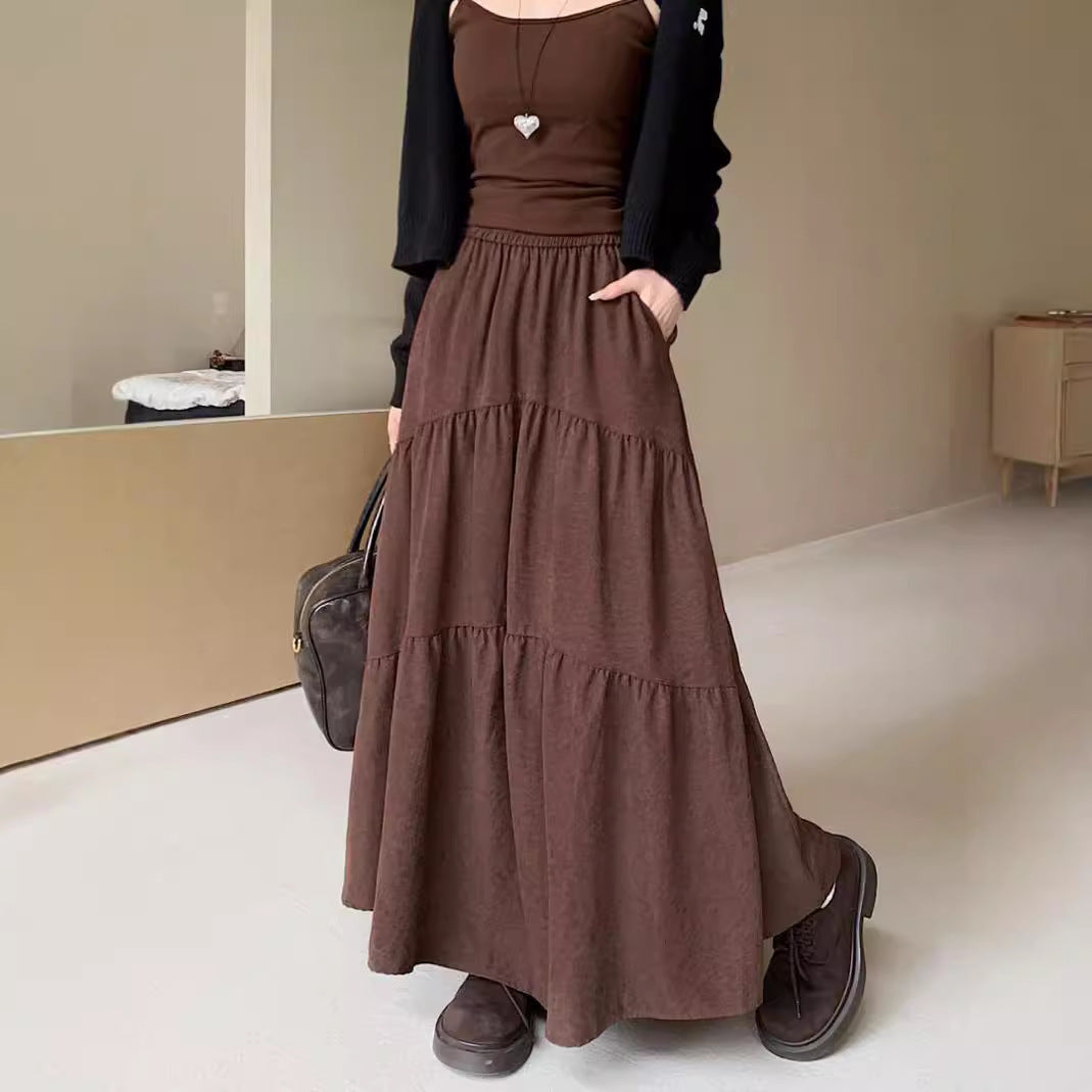 Holly – Pleated Elastic Waist A-Line Dress