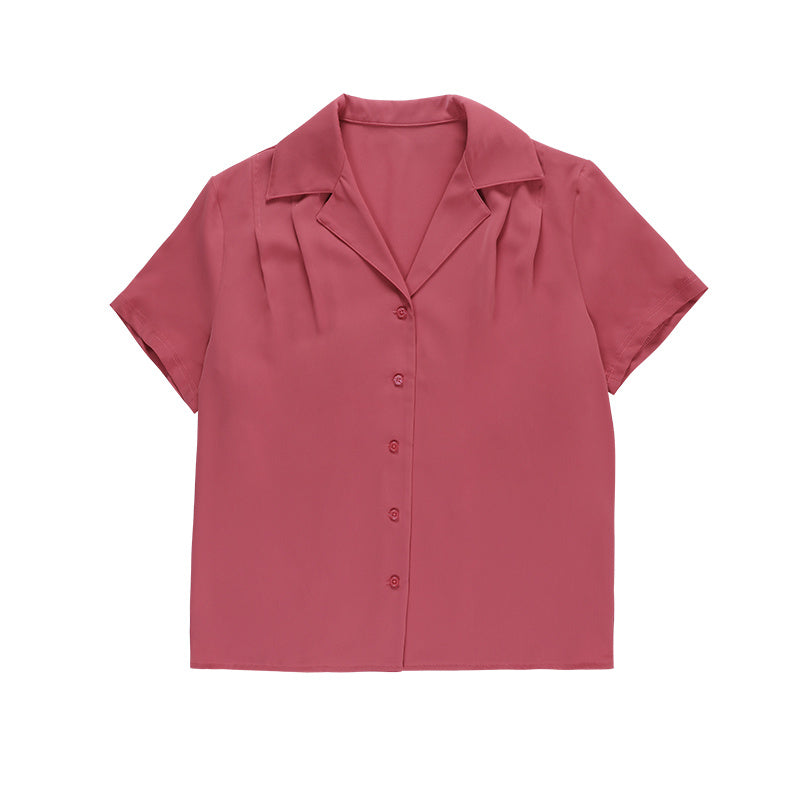 Heather – Retro Polo Collar Short-Sleeved Shirt