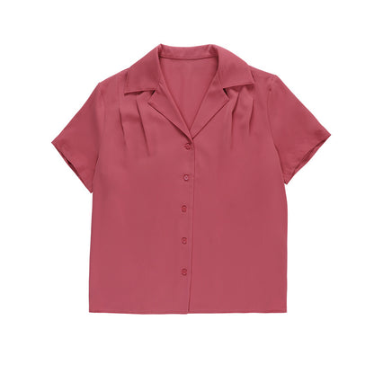 Heather – Retro Polo Collar Short-Sleeved Shirt