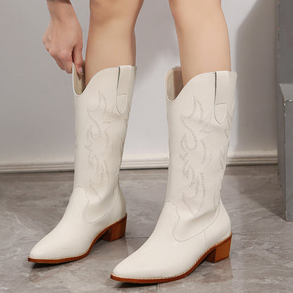 Tanya – Vegan Leather Mid-Calf Knight Boots