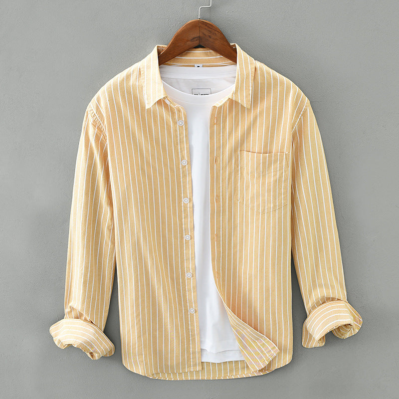 Gregory – Men's Cotton Striped Cardigan Shirt