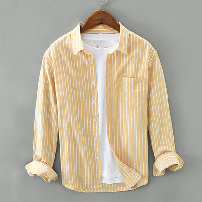 Gregory – Men's Cotton Striped Cardigan Shirt