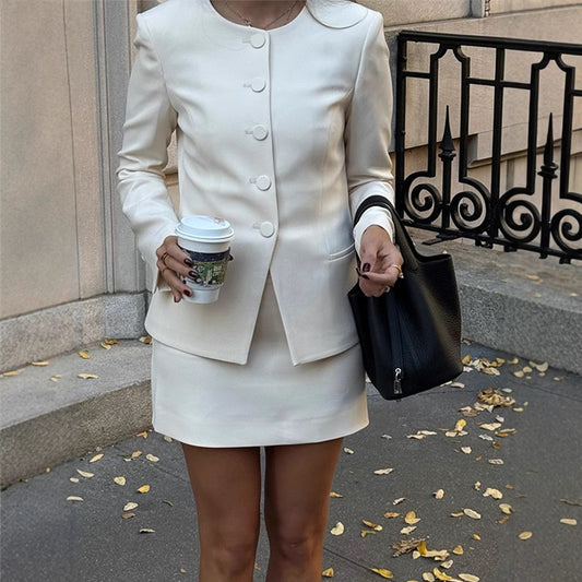 Lydia – Elegant Women's Suit Set with Mid-length Dress