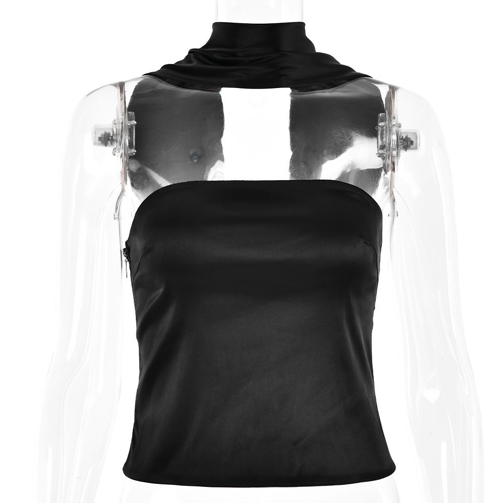 Esme – Elegant One-Shoulder Vegan Satin Top