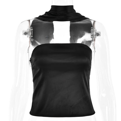 Esme – Elegant One-Shoulder Vegan Satin Top