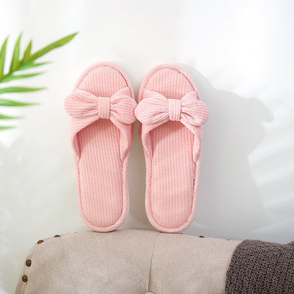 Tara – Striped Linen Slippers