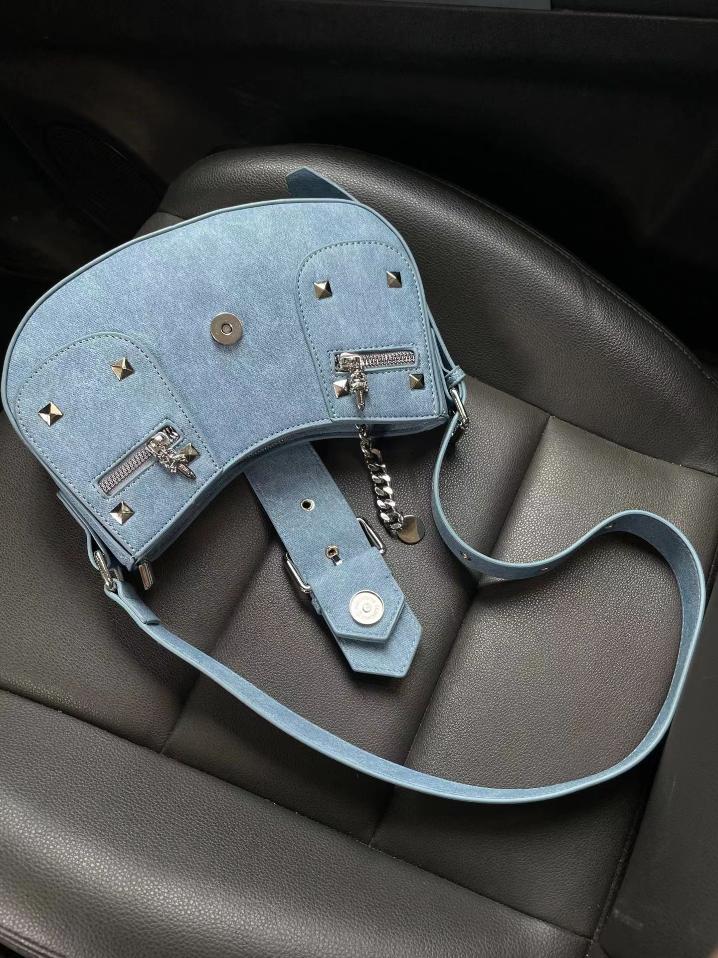 Shirley – Urban Simplicity Denim Blue Shoulder Bag