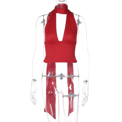 Harriet – Women's Lace-up Low-cut Back Cutout Top