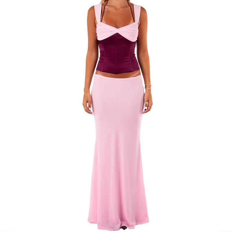Jenny – Sexy Spaghetti-Strap Crop Top and Slim Skirt Set