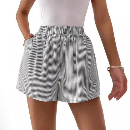 Charlotte – Women's Striped Loose Shorts with Pocket
