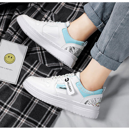 Noel – Men's Casual Sneakers in White and Blue