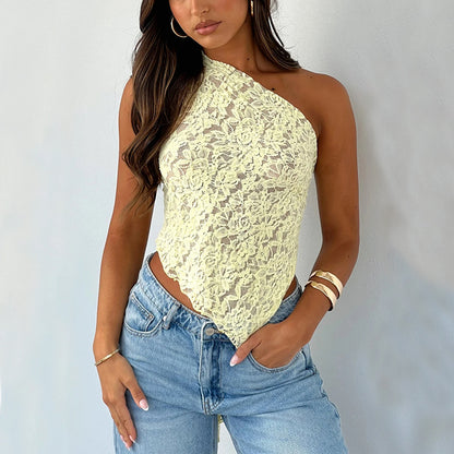 Leah – Lace Backless Asymmetrical Streetwear Vest