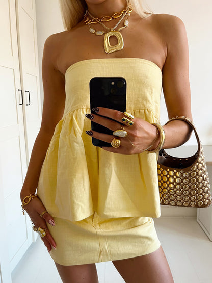Heidi – Cotton and Linen Tube Top & Skirt Set