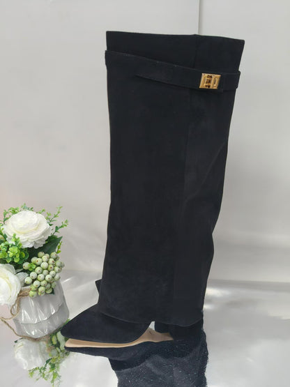 Emily – Mid-Calf Knight Boots with Vegan Leather