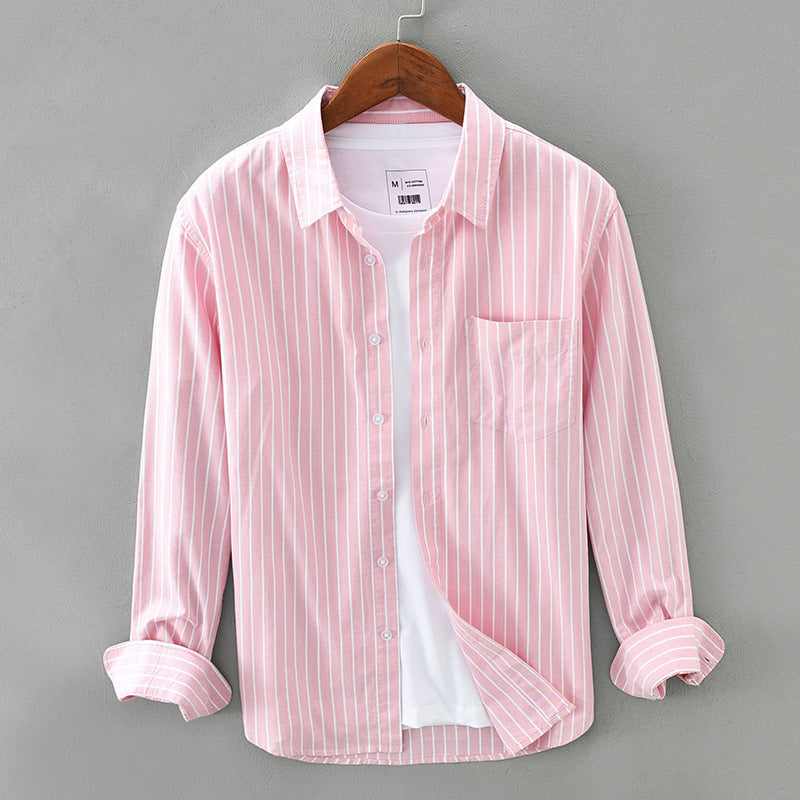 Gregory – Men's Cotton Striped Cardigan Shirt
