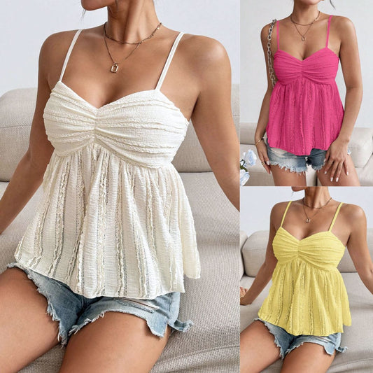 Alice – Chiffon Lace Spaghetti-strap Top