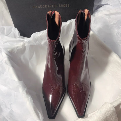 Lydia – Retro Patchwork Ankle Boots