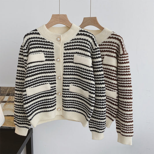 Anna – Striped Korean Cardigan