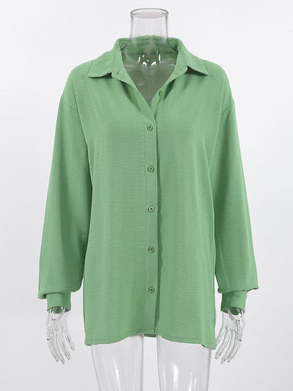 Ruth – Casual Polo Collar Pleated Shirt