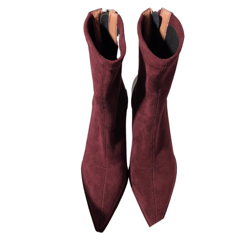 Hayley – Chunky Heel Pointed Toe Ankle Boots