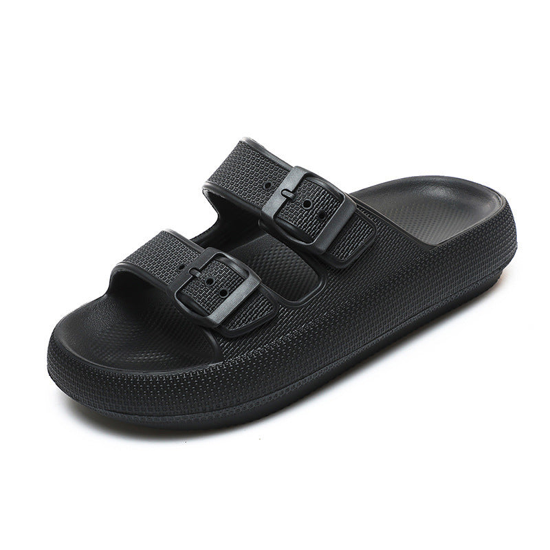 Susan – Soft Platform Double Buckle Slippers