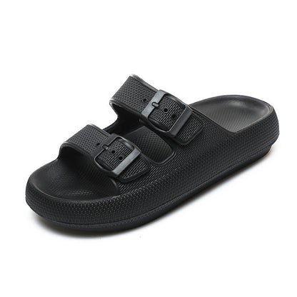 Susan – Soft Platform Double Buckle Slippers