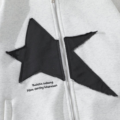 Bernard – Pentagram Embroidery Hooded Cardigan