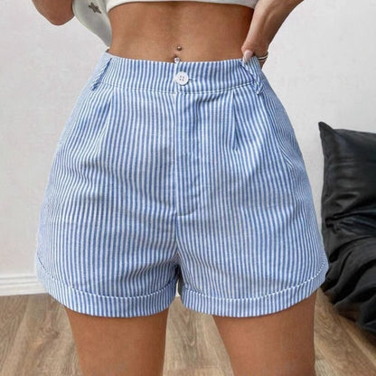 Sandra – Women's Fashion Striped Pocket Shorts