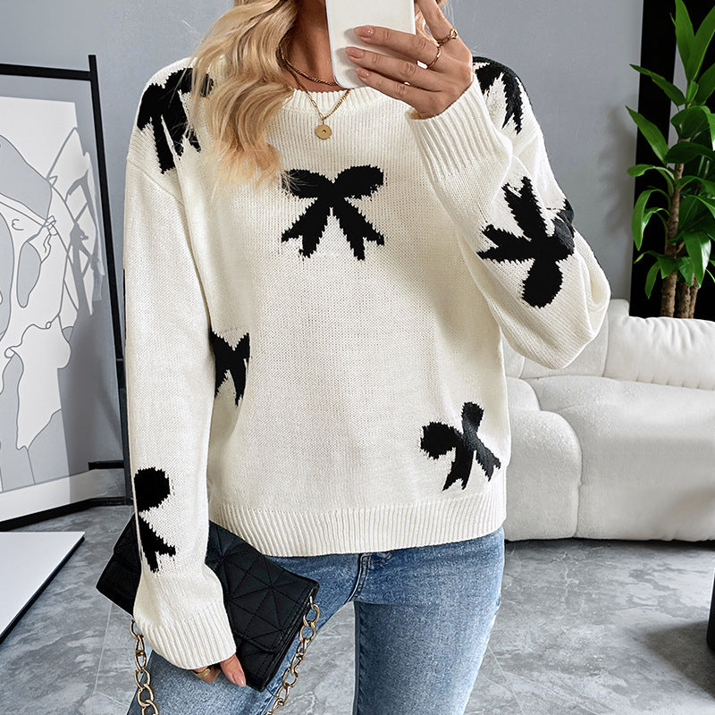 Claire – Bowknot Jacquard Sweater