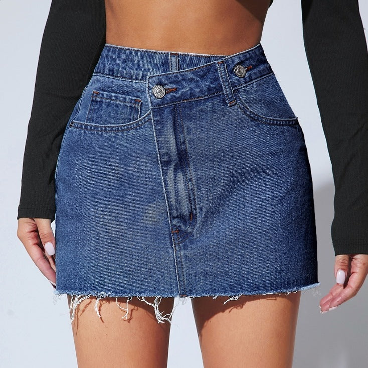 Denise – Irregular Denim Short Skirt