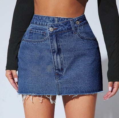 Denise – Irregular Denim Short Skirt